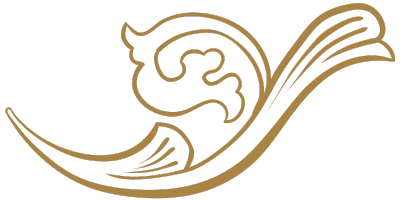 Left crest of an antique gold mirror frame