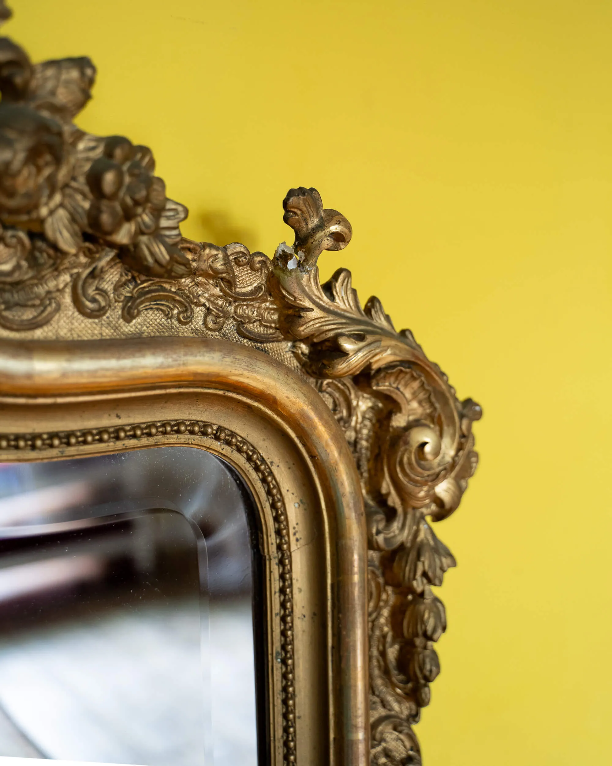 19th Century French Giltwood and Gesso Mirror - Supporting View 4