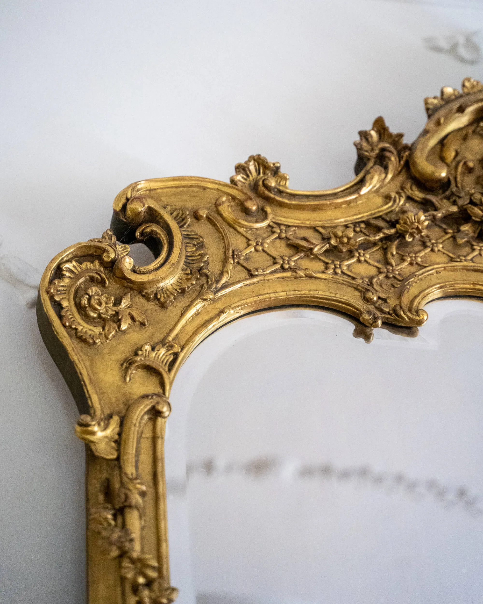 Large Victorian English Composition Overmantel Mirror - Supporting View 4